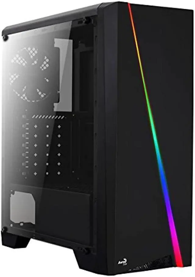 Alt view image 7 of 13 - AeroCool Cylon RGB Mid Tower with Acrylic Side Window, Black