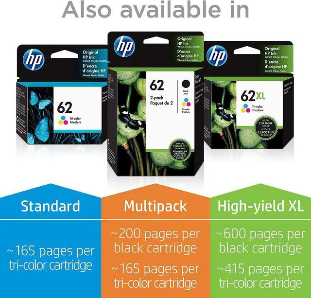 Alt view image 3 of 8 - Hewlett Packard C2P04AN Genuine OEM HP62 Black Ink Toner Cartridge