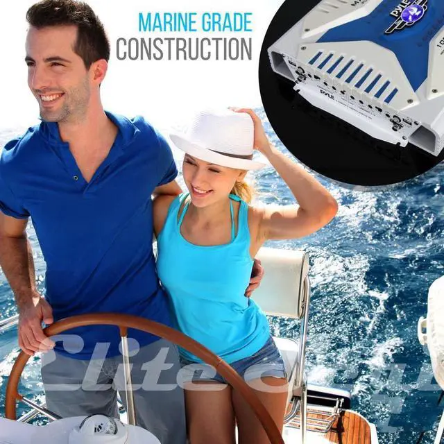 Alt view image 14 of 15 - Pyle PLMRA420 4 Channel 1000 Watt Waterproof Marine Bridgeable Mosfet Amplifier