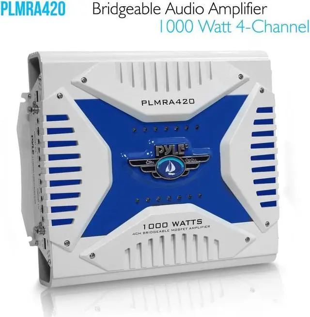 Alt view image 11 of 15 - Pyle PLMRA420 4 Channel 1000 Watt Waterproof Marine Bridgeable Mosfet Amplifier