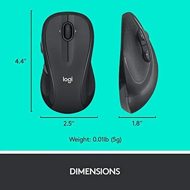Alt view image 7 of 15 - Logitech M510 Wireless Computer Mouse for PC with USB Unifying Receiver - Graphite