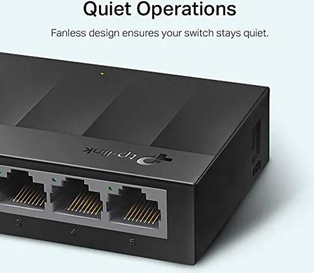 Alt view image 8 of 20 - TP-Link Litewave 5 Port Gigabit Ethernet Switch | Desktop Ethernet Splitter | Plastic Case | Unshielded Network Switch | Plug & Play | Fanless Quiet | Unmanaged (LS1005G)