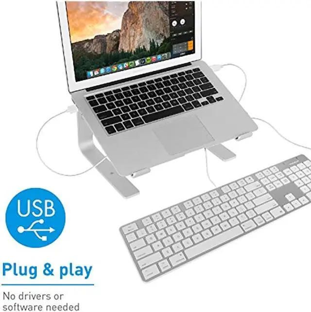 Alt view image 15 of 19 - Macally SLIMKEYPROA Ultra-Slim USB Wired Space Keyboard - Gray