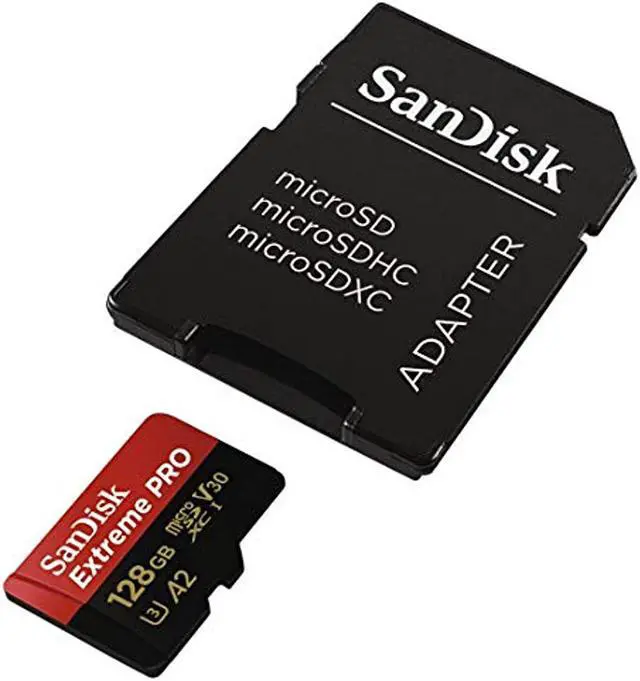 Alt view image 4 of 18 - SanDisk SDSQXCY-128G-GN6MA DCM 128GB 8p MSDXC r170MB/s w90MB/s Class 10 UHS-I U3 A2 V30 SanDisk Extreme Pro Micro Secure Digital Extended Capacity Card w/ Adapter