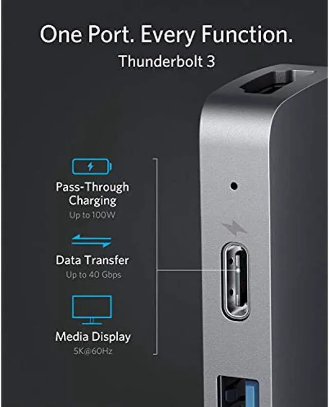 Alt view image 11 of 17 - Anker USB C Hub for MacBook, PowerExpand Direct 7-in-2 USB C Adapter, with Thunderbolt 3 USB C Port (100W Power Delivery), 4K HDMI Port, USB C and USB A 3.0 Data Ports, SD and microSD Card Reader