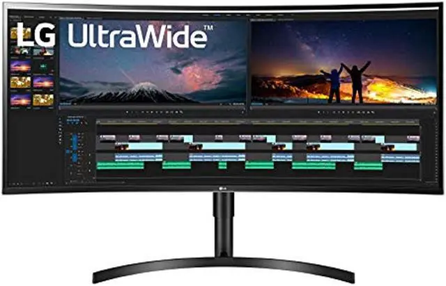 Alt view image 12 of 20 - LG 38WN75C-B 38-Inch Class 21:9 Curved UltraWide QHD+ (3840 x 1600) IPS Display with HDR 10 and Tilt/Height Adjustable Stand, Black