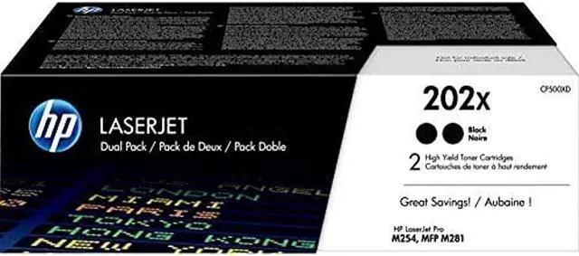 Alt view image 4 of 20 - HP 202X CF500XD 2 High Yield Black Toner Cartridges