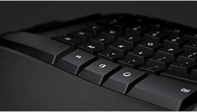 Alt view image 6 of 20 - Microsoft Ergonomic Desktop - Black - Wired, Comfortable, Ergonomic Keyboard and Mouse Combo, with Cushioned Wrist and Palm Support. Split Keyboard. Dedicated Office Key.