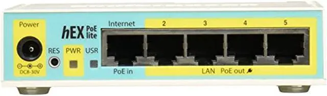 Alt view image 4 of 4 - Mikrotik hEX PoE lite RB750UPr2 SOHO Router with 5x Ethernet Ports and 1x USB 2.0 Port