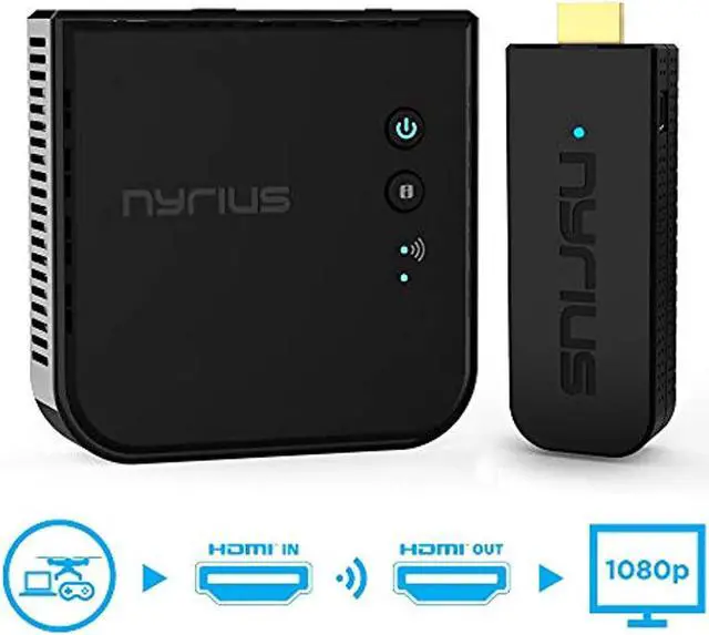 Alt view image 8 of 20 - Nyrius ARIES Pro Wireless HDMI Transmitter and Receiver To Stream HD 1080p 3D Video From Laptop, PC, Cable, Netflix, YouTube, PS4, Drones, Pro Camera, To HDTV/Projector/Monitor (NPCS600)