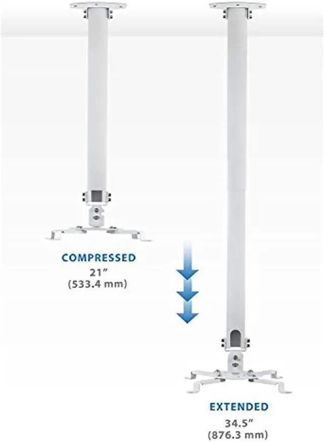 Alt view image 11 of 19 - Mount-It! Projector Ceiling Mount Height Adjustable Universal Stand (MI-606L)