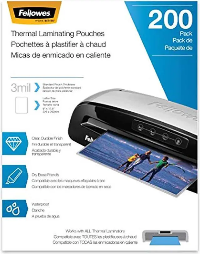 Alt view image 19 of 20 - Fellowes Laminating Pouches Letter Size Hot Pouch 9 x 11.5 3 mil 200 pack 5743401