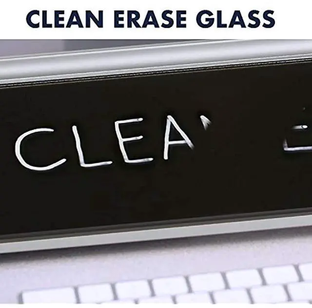 Alt view image 9 of 19 - Quartet Glass Dry-Erase Desktop Computer Pad - 6" (0.5 ft) Width x 18" (1.5 ft) Height - Black Glass Surface - Rectangle - GDP186B - OEM