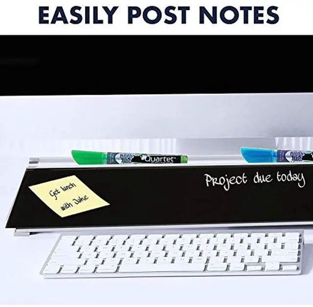 Alt view image 10 of 19 - Quartet Glass Dry-Erase Desktop Computer Pad - 6" (0.5 ft) Width x 18" (1.5 ft) Height - Black Glass Surface - Rectangle - GDP186B - OEM