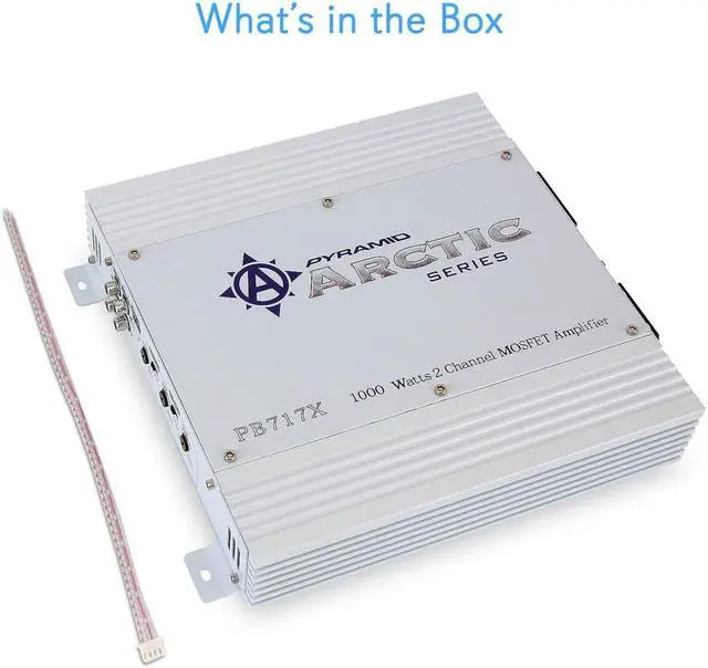 Alt view image 9 of 10 - Pyramid Car Audio PB717X Arctic Series 2-Channel Bridgeable Class AB Amp (1,000 Watts)