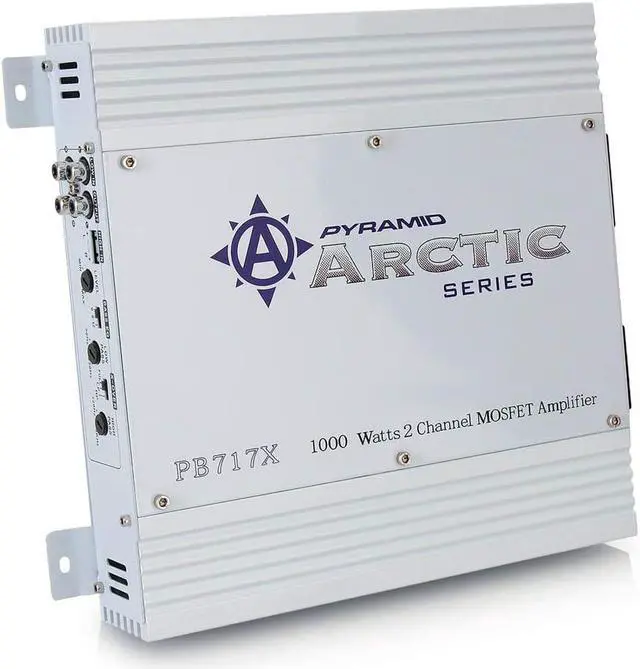 Alt view image 3 of 10 - Pyramid Car Audio PB717X Arctic Series 2-Channel Bridgeable Class AB Amp (1,000 Watts)
