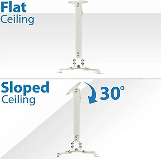 Alt view image 13 of 19 - Mount-It! Ceiling Projector Mount Height Adjustable Universal Stand MI-606B
