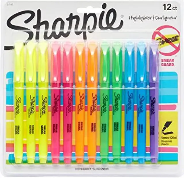 Alt view image 8 of 20 - Sharpie Accent Pocket Style Highlighter Chisel Tip Assorted Ink 12 per Set 27145