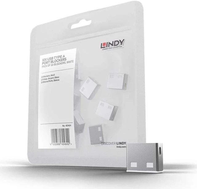 Alt view image 4 of 4 - USB Port Blocker (without key) - Pack of 10, color code: White