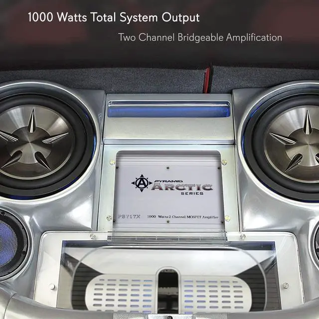 Alt view image 6 of 10 - Pyramid Car Audio PB717X Arctic Series 2-Channel Bridgeable Class AB Amp (1,000 Watts)