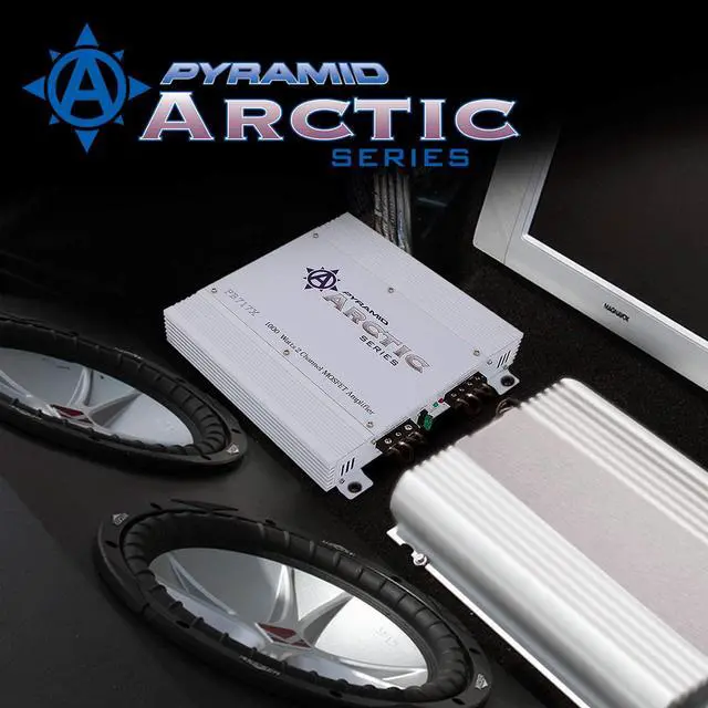 Alt view image 8 of 10 - Pyramid Car Audio PB717X Arctic Series 2-Channel Bridgeable Class AB Amp (1,000 Watts)