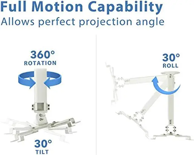 Alt view image 10 of 19 - Mount-It! Ceiling Projector Mount Height Adjustable Universal Stand MI-606B
