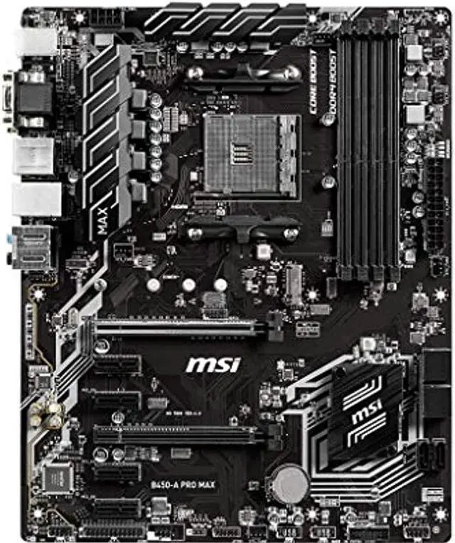 Alt view image 4 of 11 - MSI PRO B450-A PRO MAX AM4 AMD B450 SATA 6Gb/s ATX AMD Motherboard