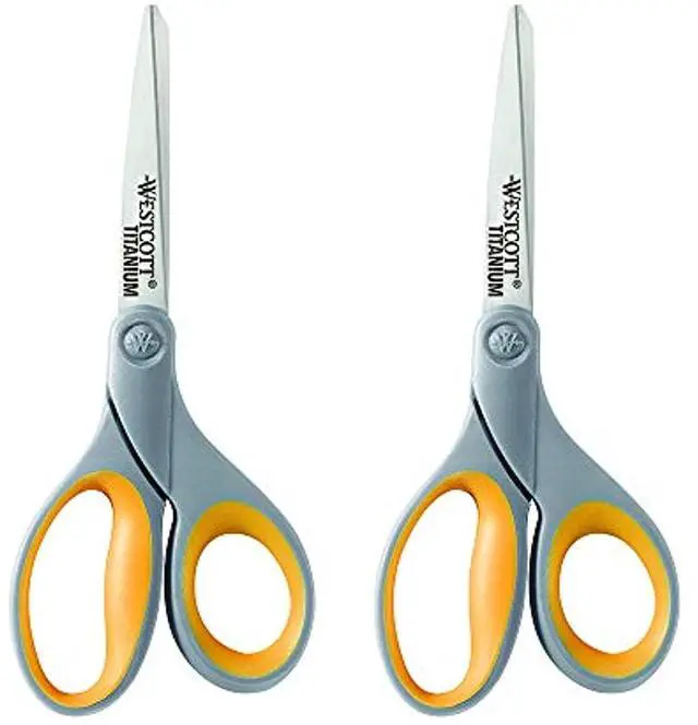 Alt view image 16 of 19 - Westcott Titanium Bonded Scissors 8" Straight 2/Pack 13901
