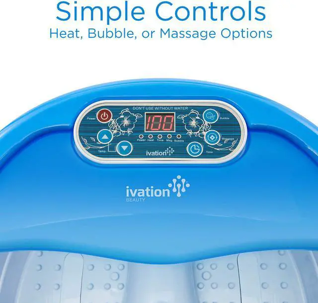 Alt view image 9 of 14 - Ivation Multifunction Foot Spa – Heated Bath with Vibration, Rollers, Bubble Massage & Aromatherapy – Digital Temperature Control LED Display - Includes 3 Pedicure Attachments