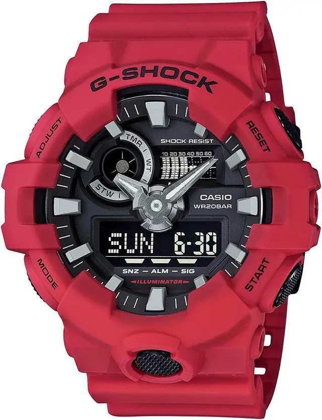 Alt view image 2 of 3 - Casio G-Shock Red Resin Mens Watch GA-700-4ACR