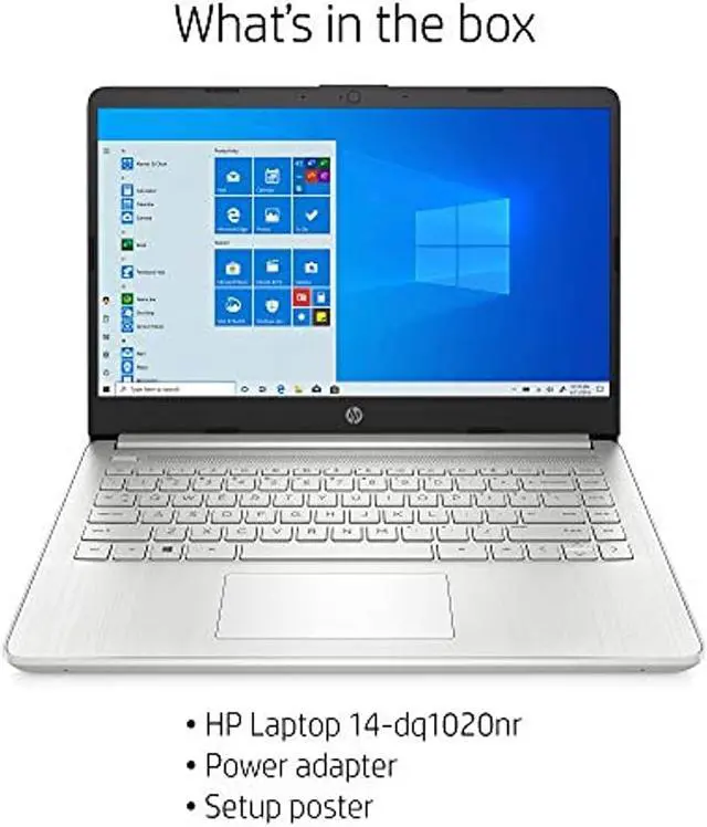 Alt view image 5 of 7 - HP 14-inch Laptop, Intel Core i3-1005G1, 4 GB RAM, 128 GB SSD Storage, Windows 10 Home in S Mode (14-dq1020nr, Natural Silver)