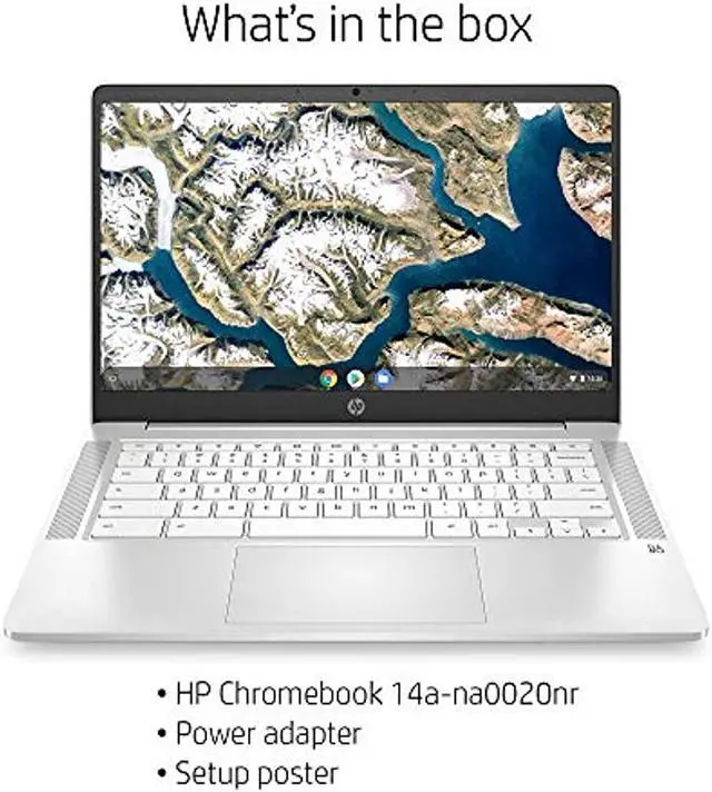 Alt view image 5 of 14 - HP Chromebook 14-Inch HD Laptop, Intel Celeron N4000, 4 GB RAM, 32 GB eMMC, Chrome (14a-na0020nr, Ceramic White)
