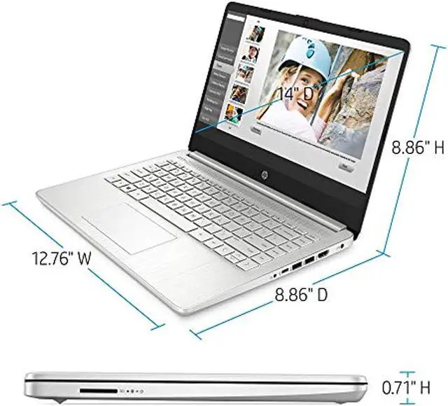 Alt view image 4 of 7 - HP 14-inch Laptop, Intel Core i3-1005G1, 4 GB RAM, 128 GB SSD Storage, Windows 10 Home in S Mode (14-dq1020nr, Natural Silver)