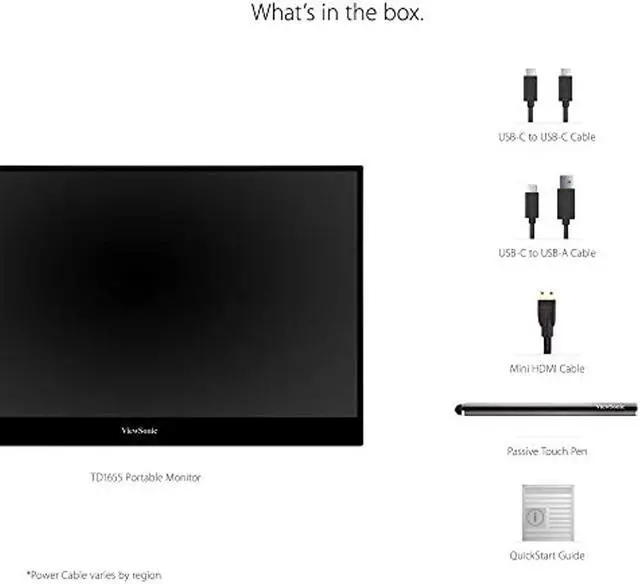Alt view image 18 of 19 - ViewSonic TD1655 15.6 Inch 1080p Portable Monitor with IPS Touchscreen, 2 Way Powered 60W USB C, Eye Care, Dual Speakers, Frameless Design, Built in Stand with Cover