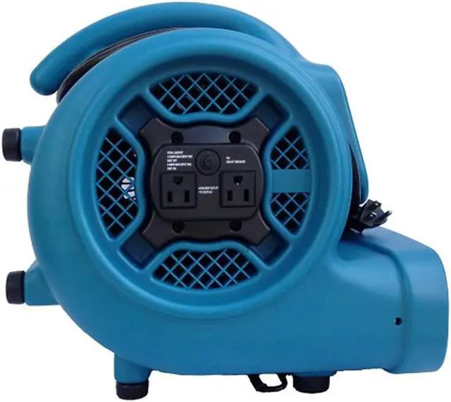 Alt view image 2 of 13 - XPOWER X-400A X-400A 1,600 CFM 3-Speed Commercial Air Mover/Carpet Dryer/Floor Blower Fan with Dual Outlets for Daisy
