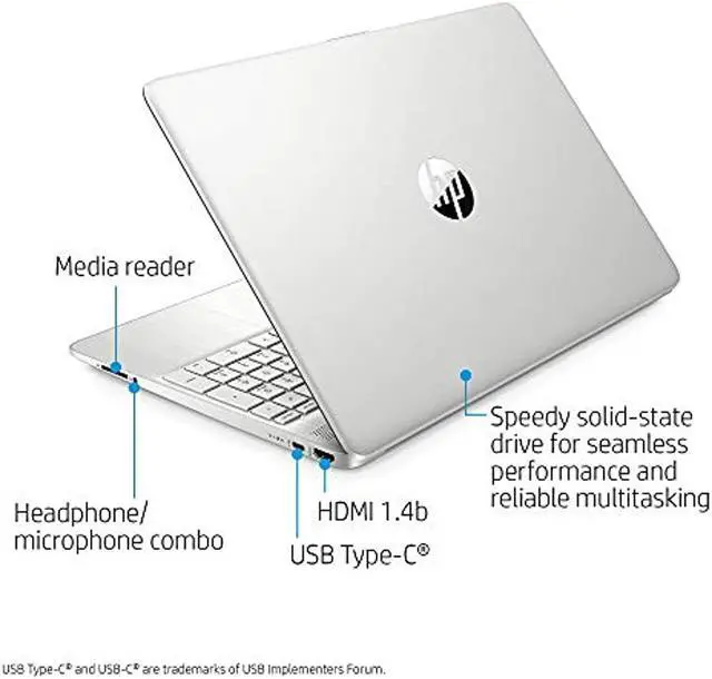 Alt view image 3 of 7 - HP 15-inch Touchscreen Laptop, AMD Ryzen 3 3250U, 8 GB RAM, 256 GB SSD, Windows 10 Home in S Mode (15-ef1020nr, Natural Silver)