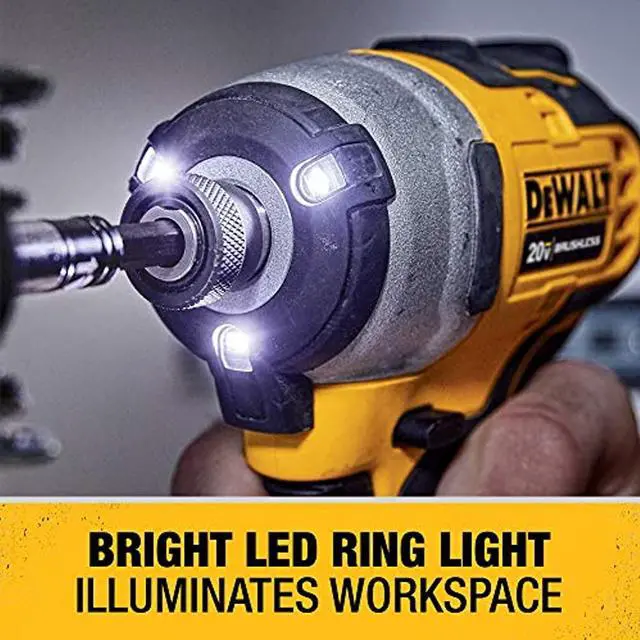 Alt view image 5 of 9 - Dewalt DCF809B ATOMIC 20V MAX Brushless Lithium-Ion 1/4 in. Cordless Impact Driver (Tool Only)