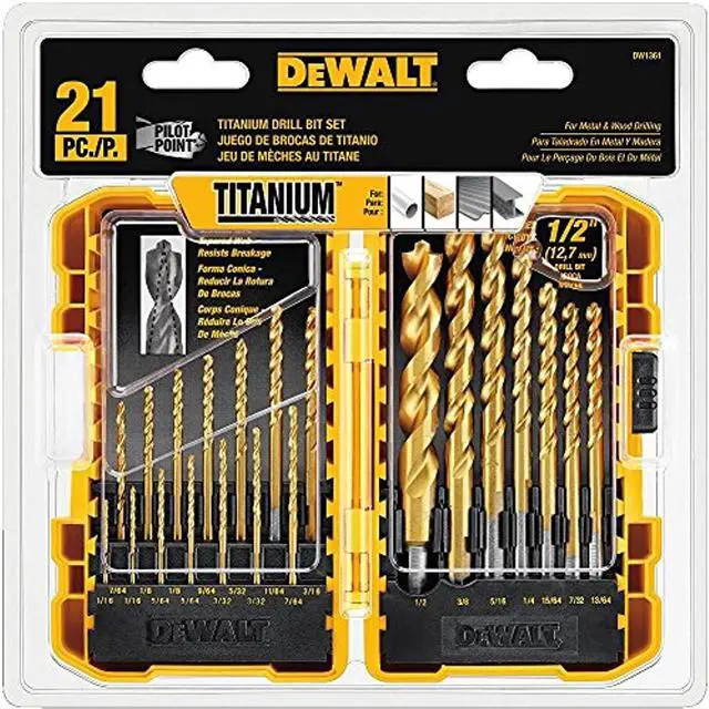 Alt view image 4 of 7 - DeWalt DW1361 21-Piece Titanium Pilot Point Drill Bit Set