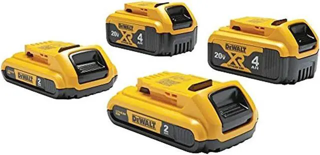 Alt view image 2 of 11 - DEWALT 20V MAX Battery, Lithium Ion, 4-Ah & 2-Ah, 4-Pack (DCB3244)