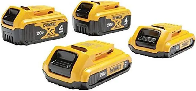 Alt view image 3 of 11 - DEWALT 20V MAX Battery, Lithium Ion, 4-Ah & 2-Ah, 4-Pack (DCB3244)