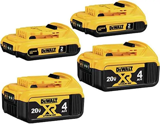 Main image of DEWALT 20V MAX Battery, Lithium Ion, 4-Ah & 2-Ah, 4-Pack (DCB3244)