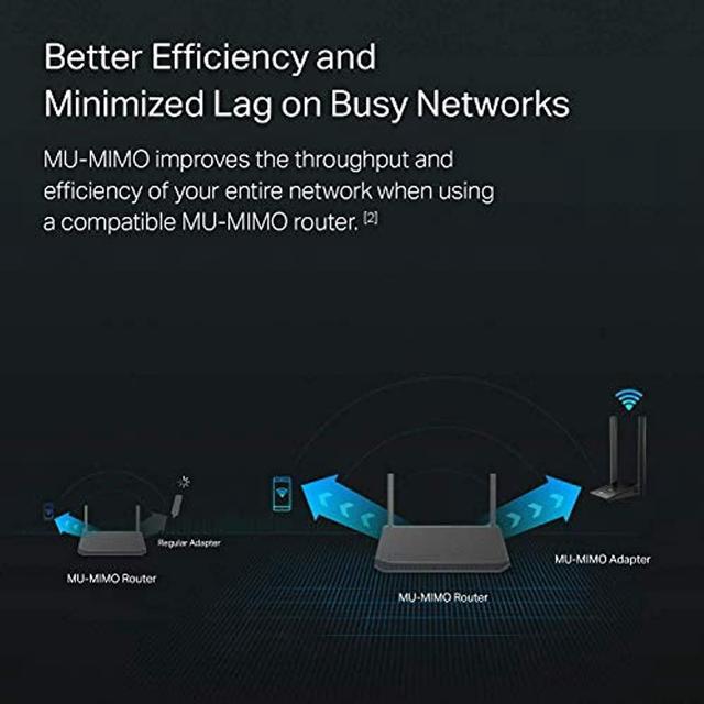 Alt view image 6 of 9 - TP-Link USB WiFi Adapter for PC (Archer T4U Plus)- AC1300Mbps Dual Band Wireless Network Adapter for Desktop with 2.4GHz / 5GHz High Gain 5dBi Antennas, Supports Windows 10/8.1/8/7, Mac OS