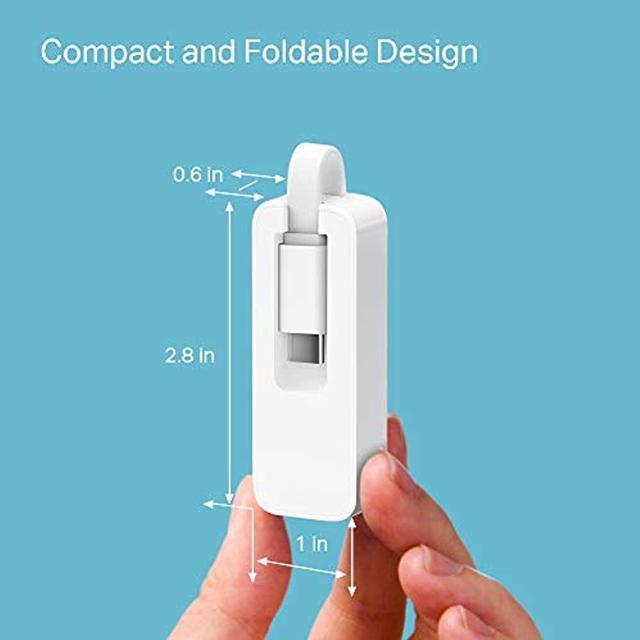Alt view image 6 of 8 - TP-Link USB C to Ethernet Adapter(UE300C), RJ45 to USB C Type-C Gigabit Ethernet LAN Network Adapter, Compatible with MacBook Pro 2017-2020, MacBook Air, Surface, Dell XPS and More, White