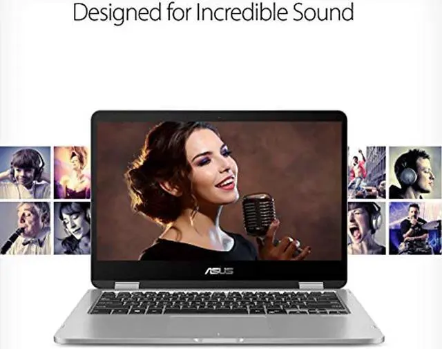 Alt view image 7 of 16 - ASUS VivoBook Flip 14 Thin and Light 2-in-1 Laptop, 14” HD Touchscreen, Intel Celeron N4020 Processor, 4GB DDR4, 64GB Storage, Windows 10 Home in S Mode, Light Grey, TPM, Fingerprint, J401MA-DB02