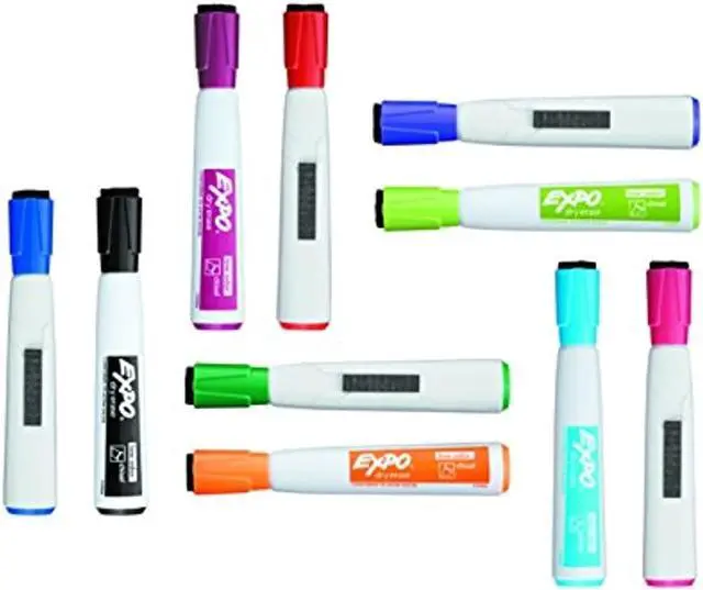 Alt view image 11 of 12 - EXPO 1944728 Magnetic Dry Erase Marker, Chisel Tip, Assorted, 4/Pack