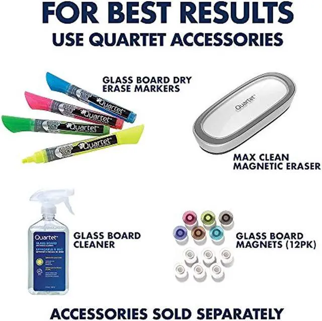 Alt view image 8 of 19 - QUARTET G2418B 18" H x 24" W Magnetic Glass Dry Erase Board, Gloss, Black