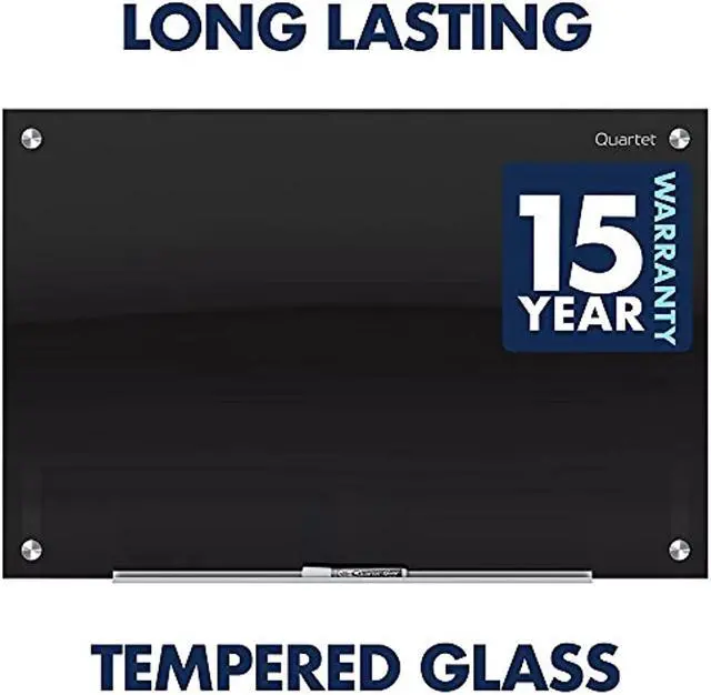 Alt view image 6 of 19 - QUARTET G2418B 18" H x 24" W Magnetic Glass Dry Erase Board, Gloss, Black