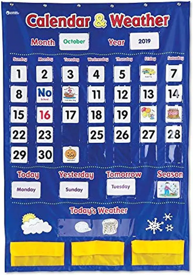Alt view image 8 of 16 - LEARNING RESOURCES CALENDAR AND WEATHER POCKET CHART