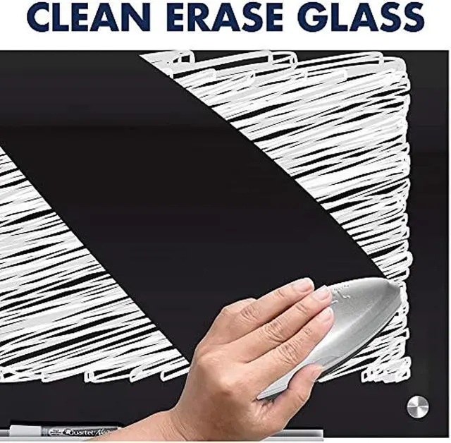 Alt view image 5 of 19 - QUARTET G2418B 18" H x 24" W Magnetic Glass Dry Erase Board, Gloss, Black