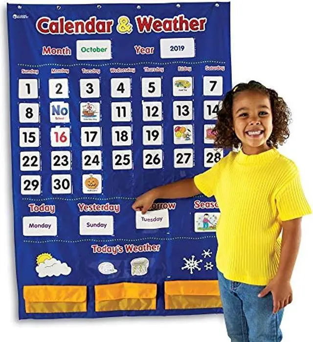 Alt view image 12 of 16 - LEARNING RESOURCES CALENDAR AND WEATHER POCKET CHART